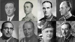 Los principales generales que apoyaron a Franco durante la Guerra Civil Española